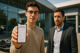 A mechanic inspecting a car's engine, symbolizing the importance of maintenance history.